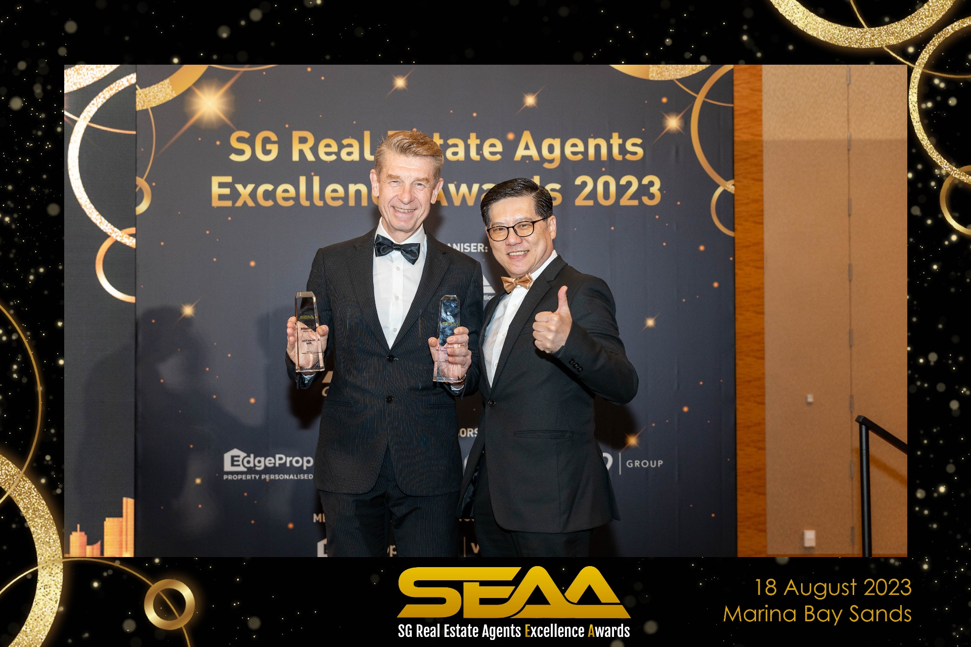 Richard Jany receiving SEAA 2023 award at Marina Bay Sands