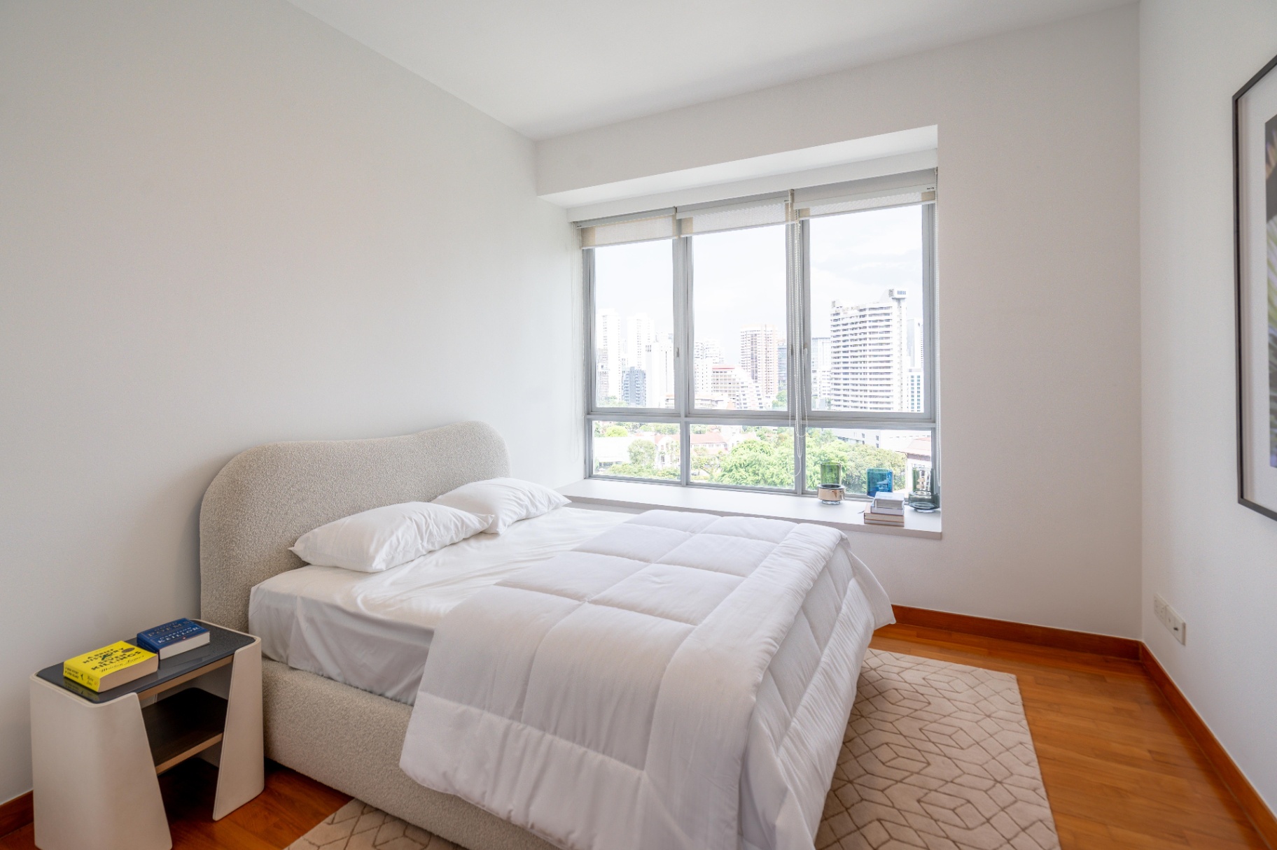Draycott 8 — bedroom with treetop and skyline view