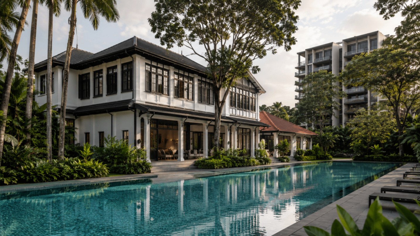 Draycott 8 facilities — private rooms, pool, gym and heritage clubhouse in District 10 Singapore